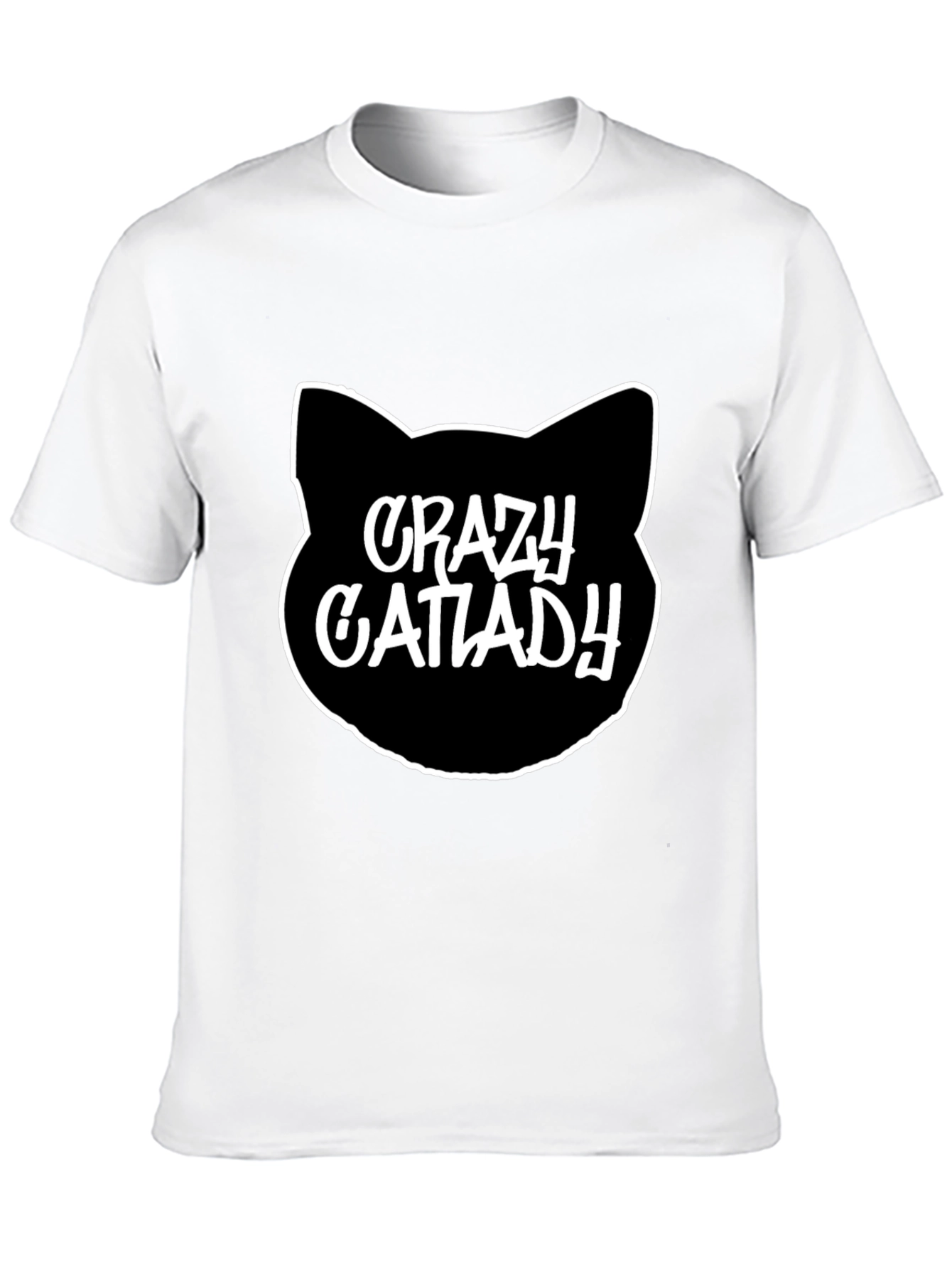 Crazy Cat Lady T-Shirt - Black Crew Neck Tee