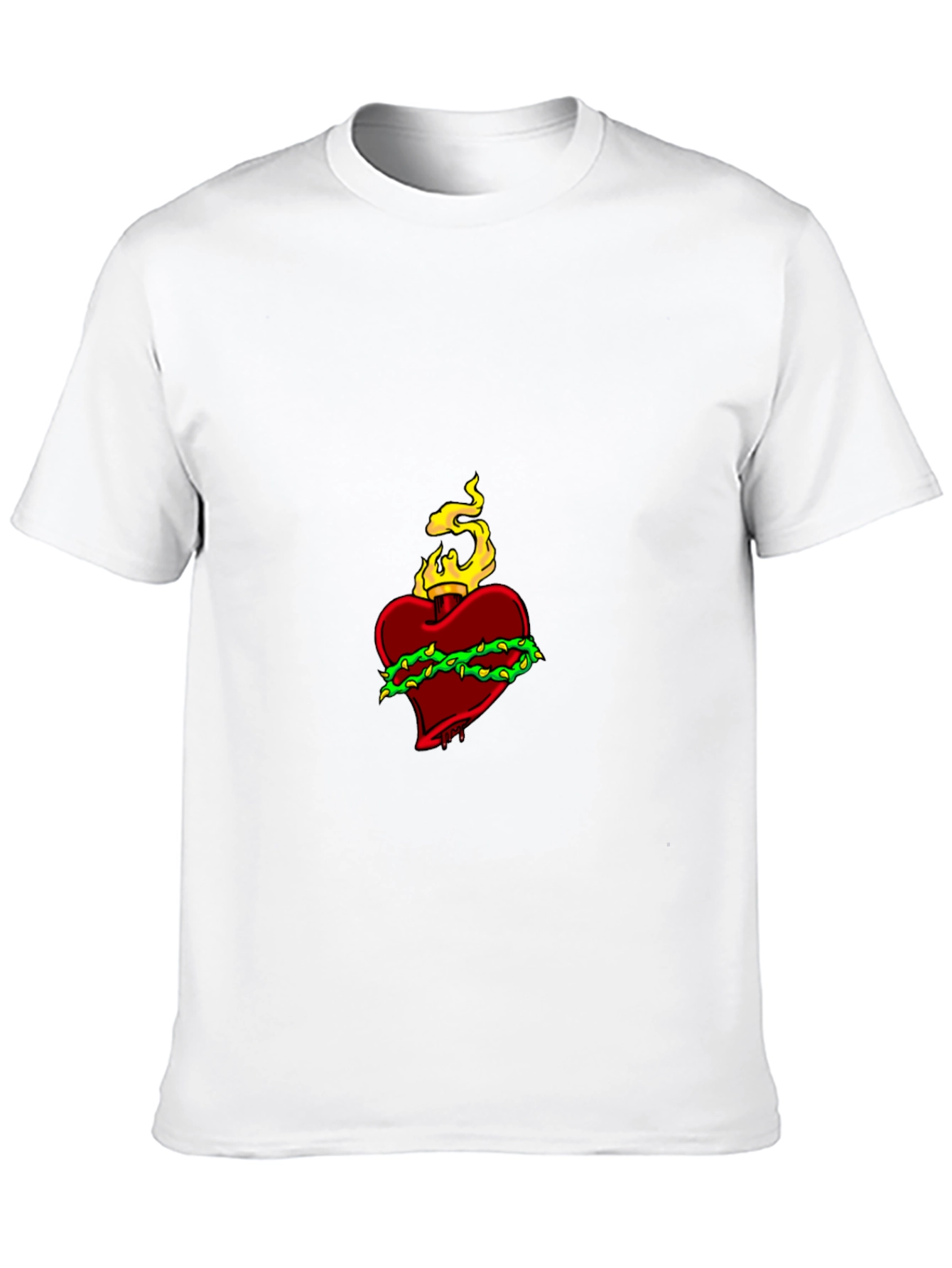 Flaming Heart Graphic Black Tee