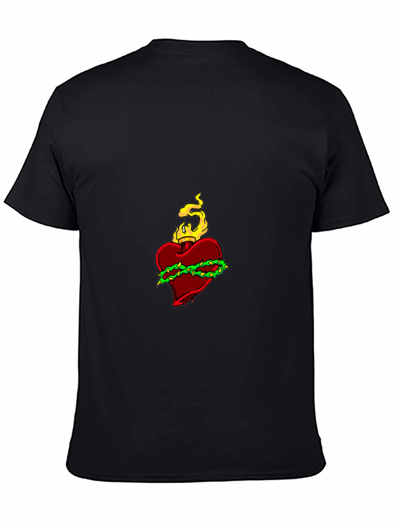 Flaming Heart Graphic Black Tee