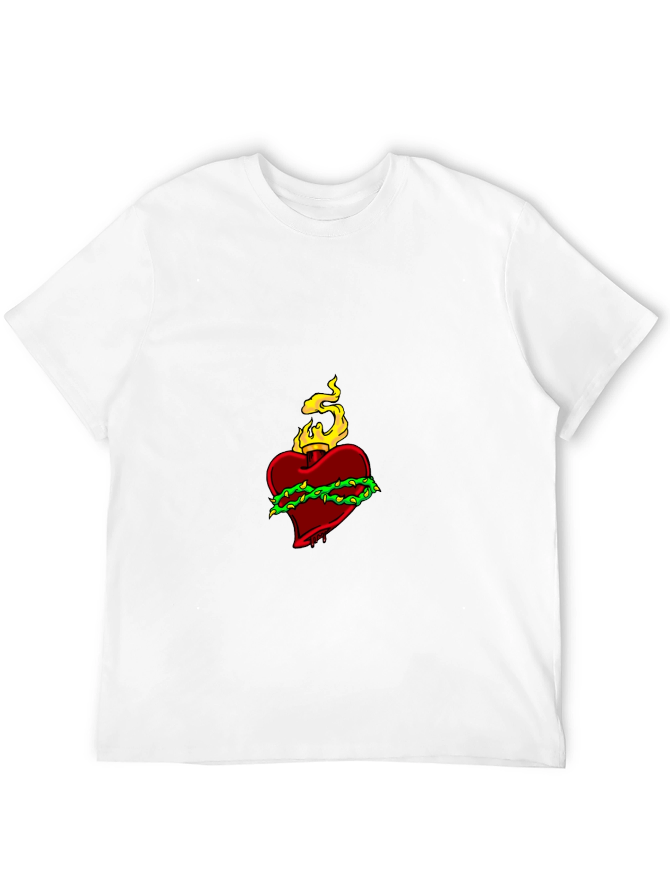Flaming Heart Graphic Black Tee