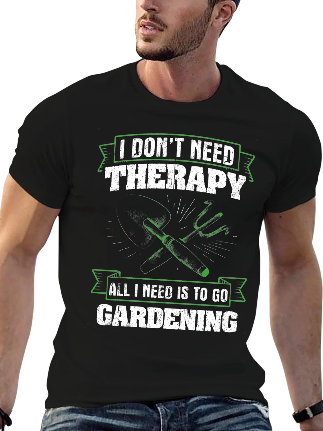 Gardening Therapy T-Shirt - Black