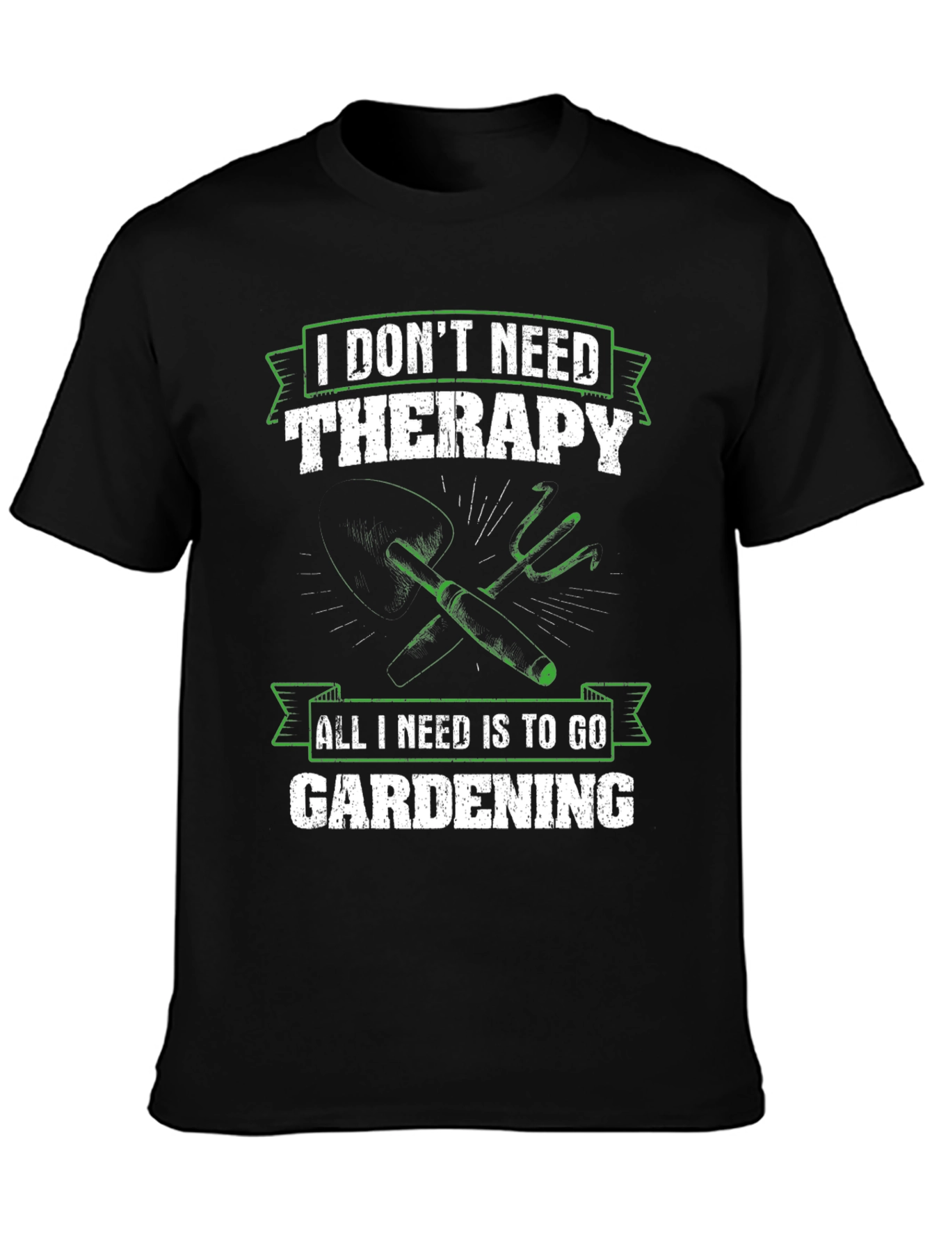 Gardening Therapy T-Shirt - Black
