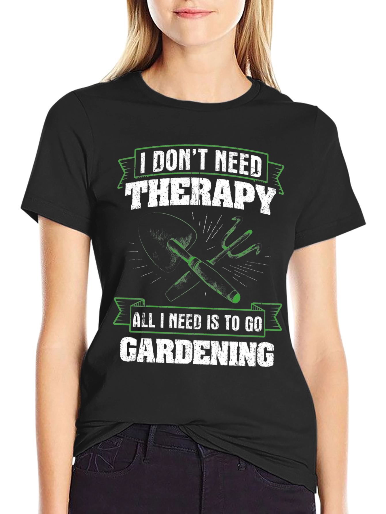 Gardening Therapy T-Shirt - Black