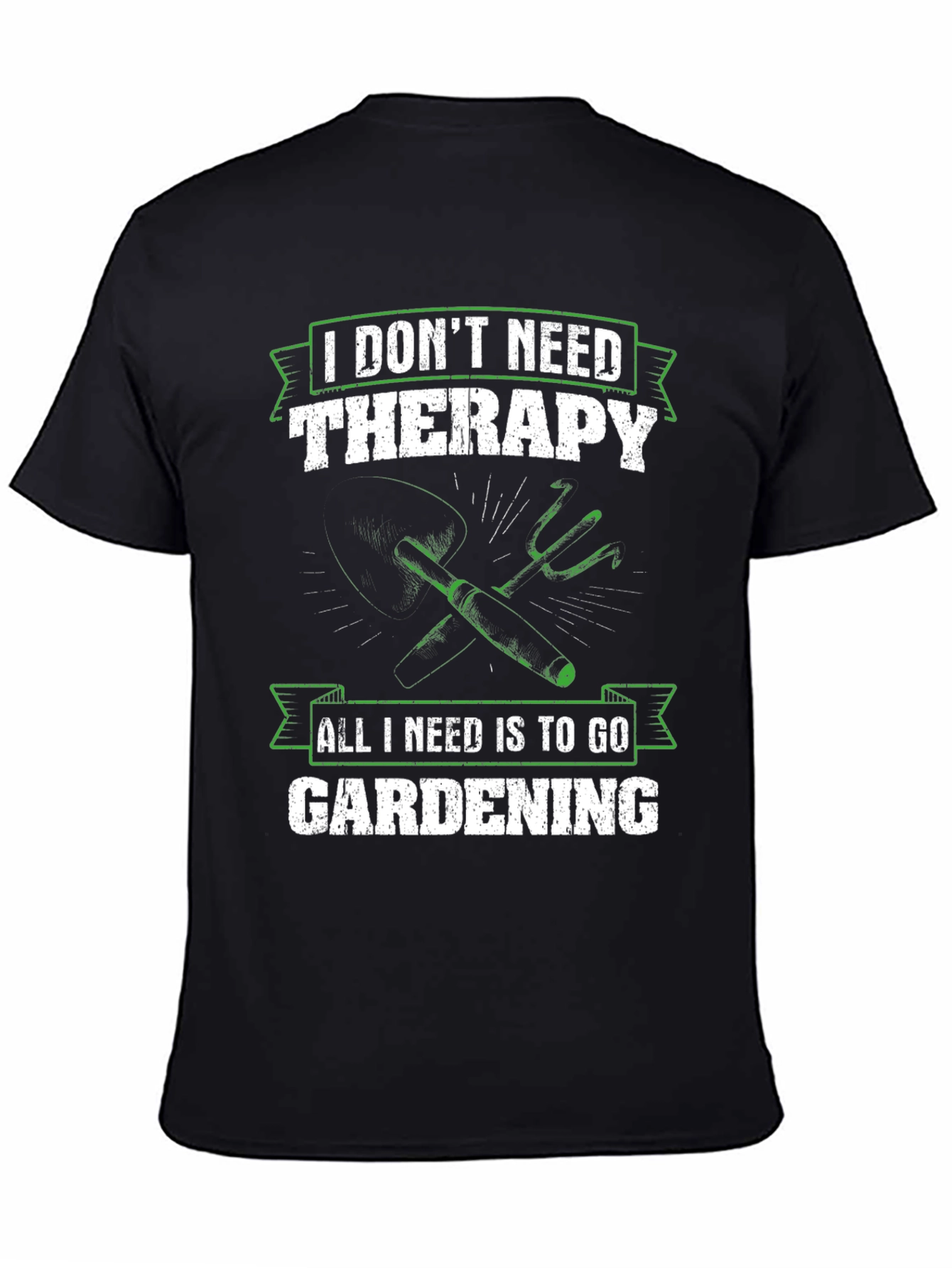 Gardening Therapy T-Shirt - Black