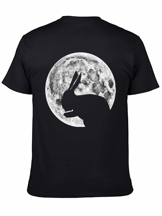 Rabbit Moon Graphic Tee - Black Cotton Blend