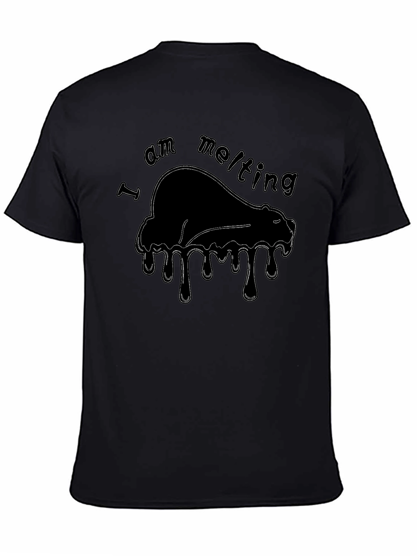 Melting Bear Graphic T-Shirt - Black