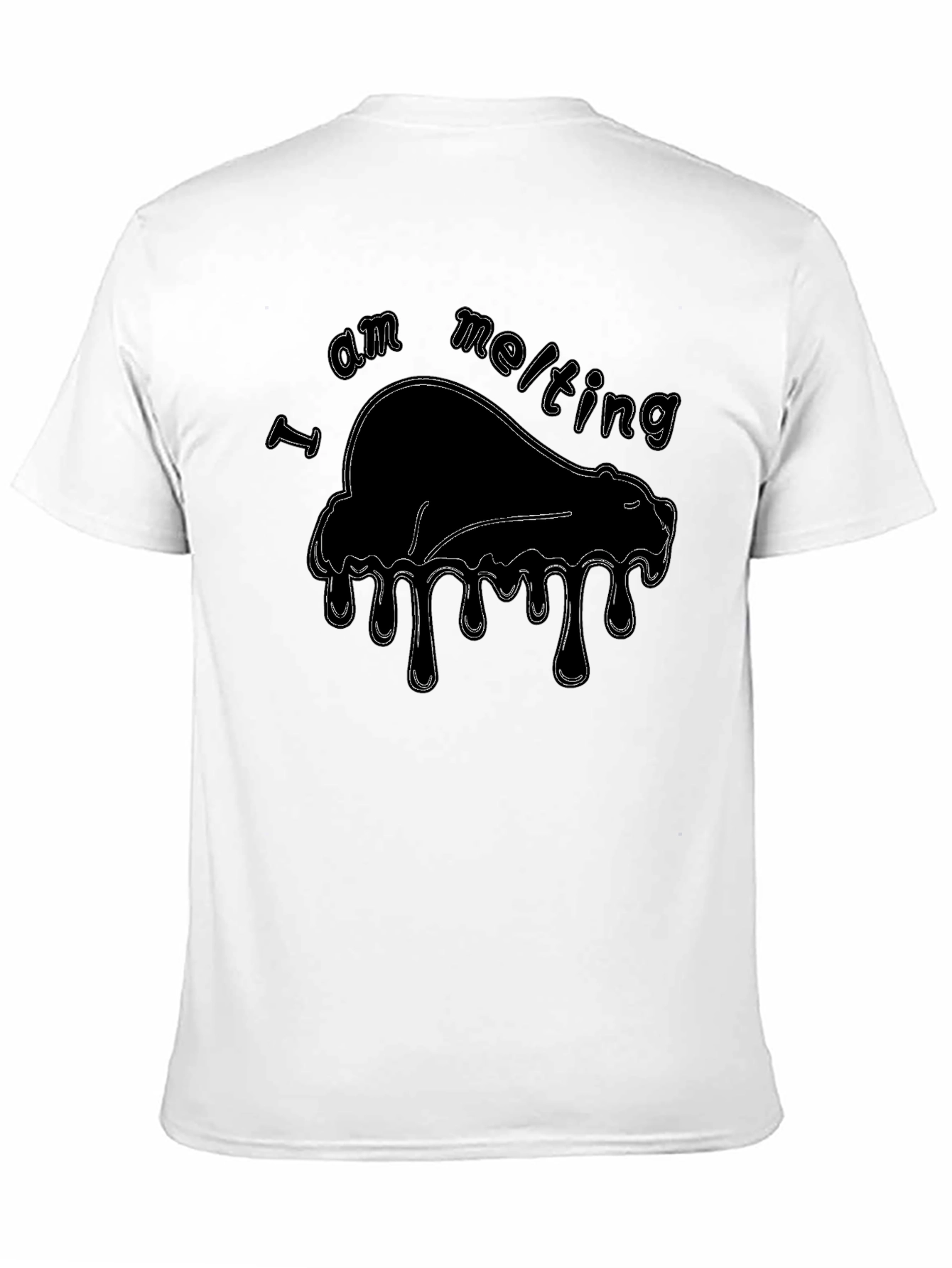 Melting Bear Graphic T-Shirt - Black