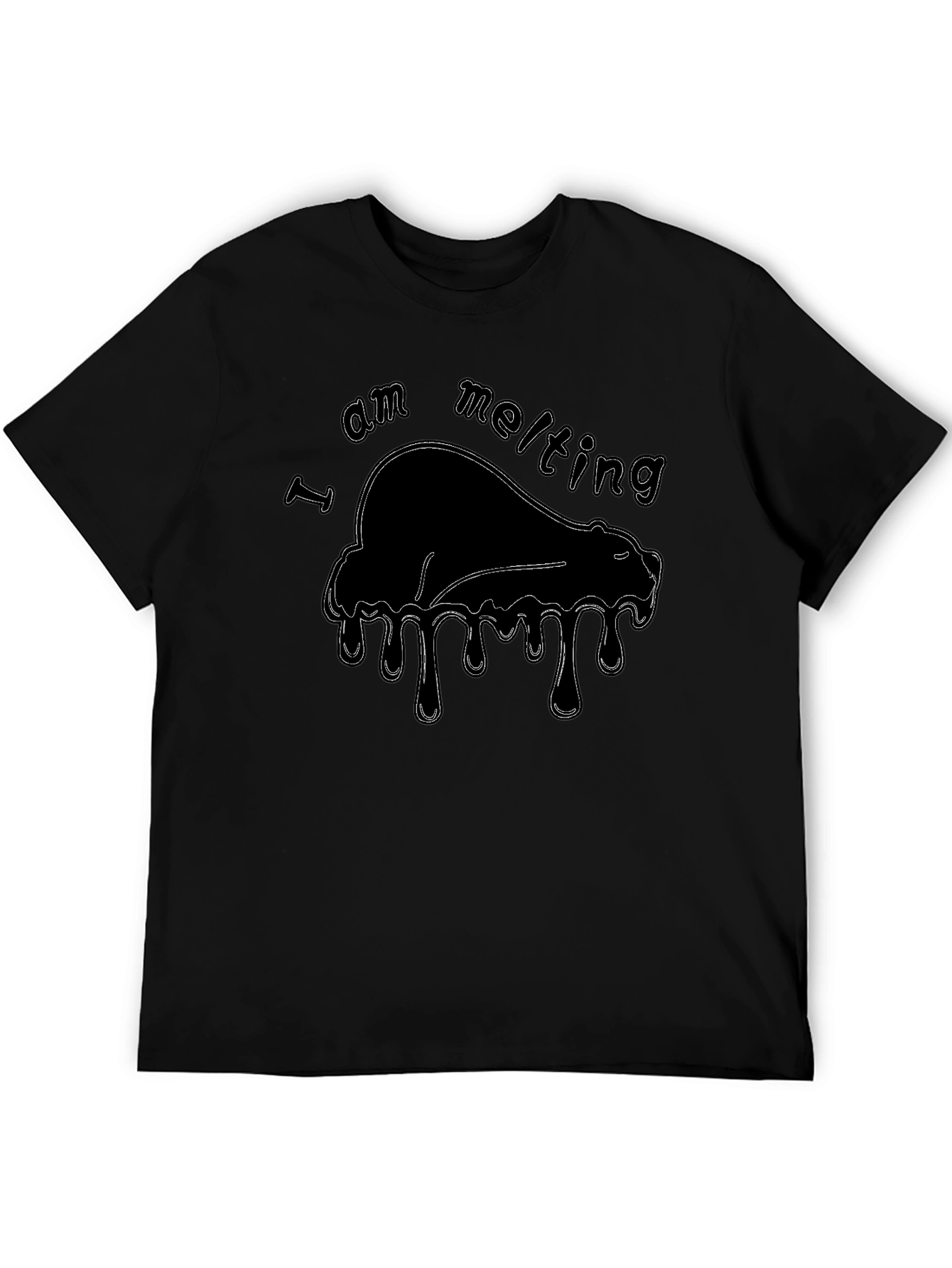 Melting Bear Graphic T-Shirt - Black