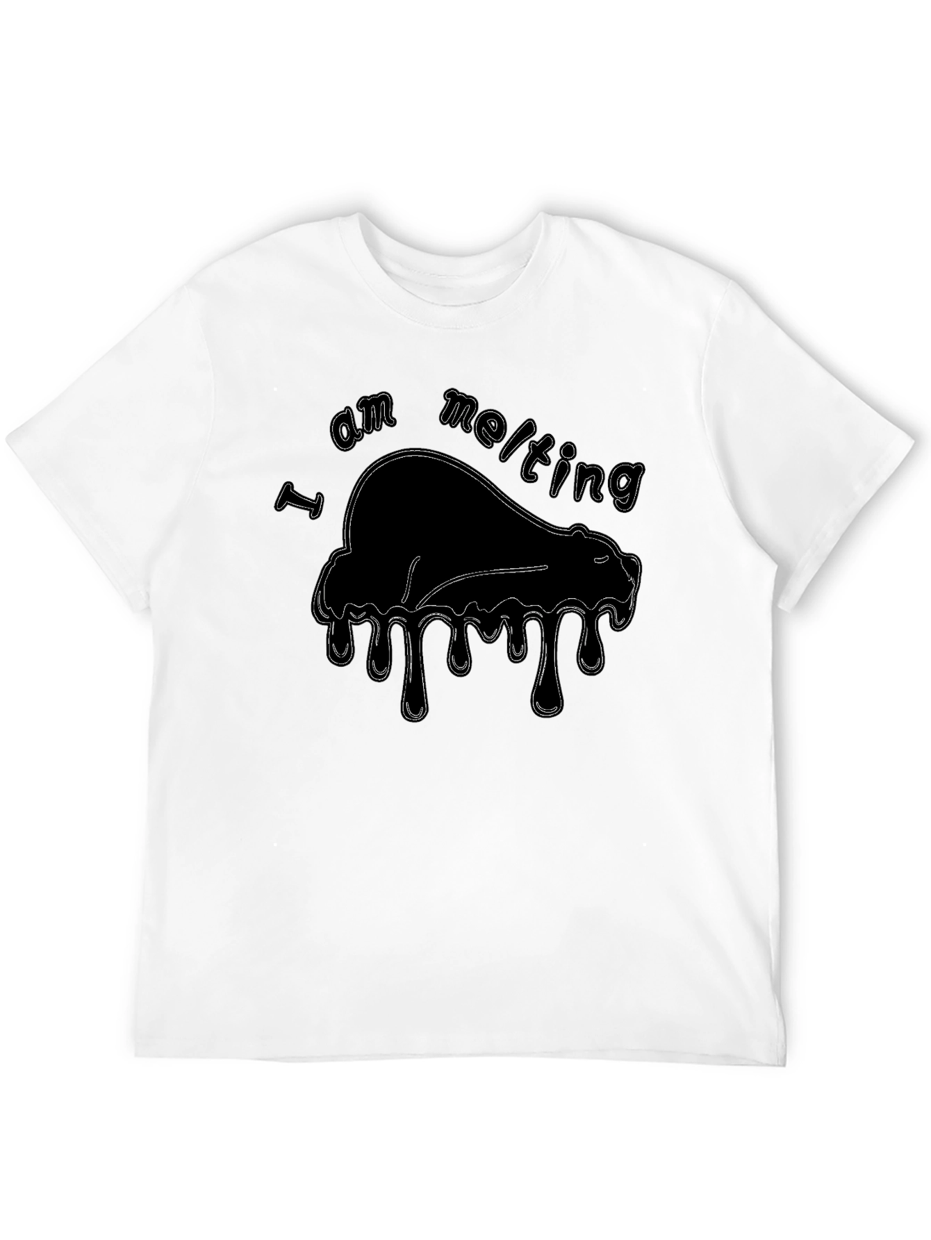 Melting Bear Graphic T-Shirt - Black