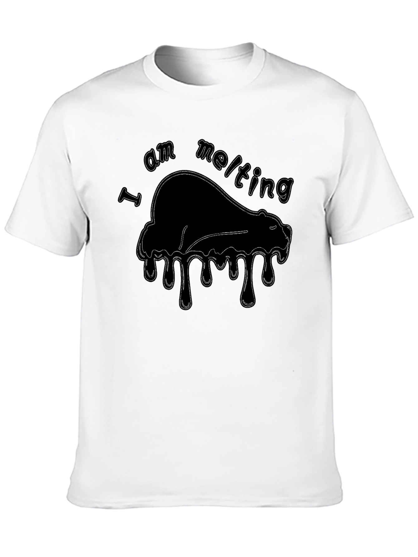 Melting Bear Graphic T-Shirt - Black