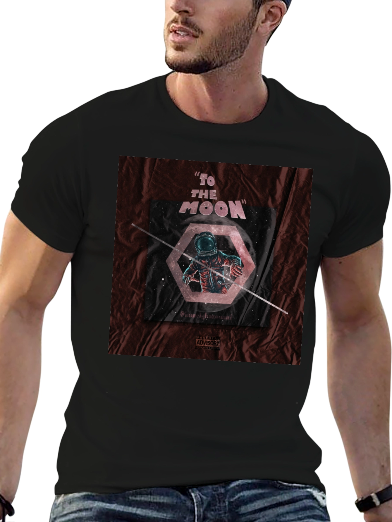 To The Moon Graphic Print T-Shirt
