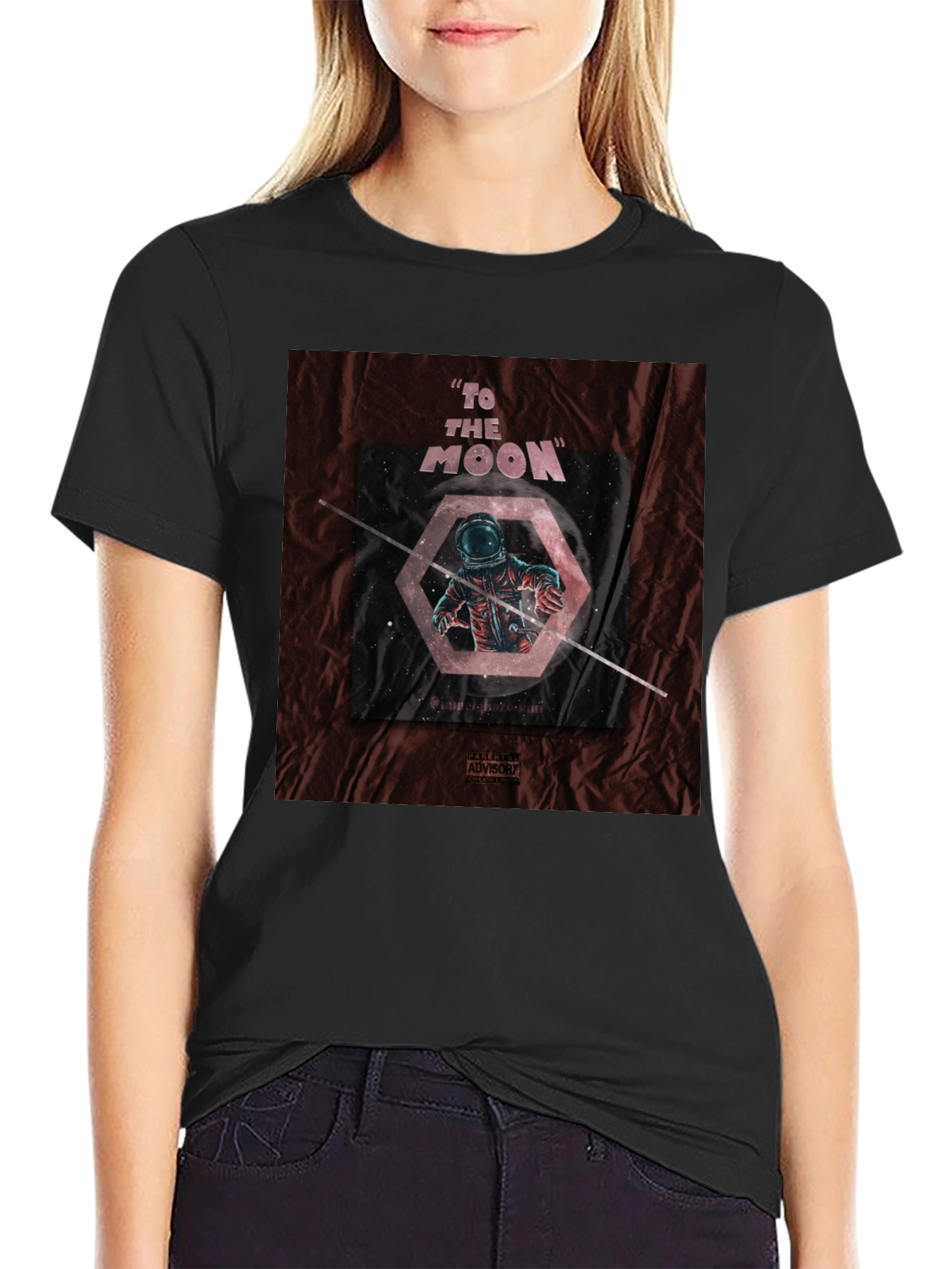 To The Moon Graphic Print T-Shirt