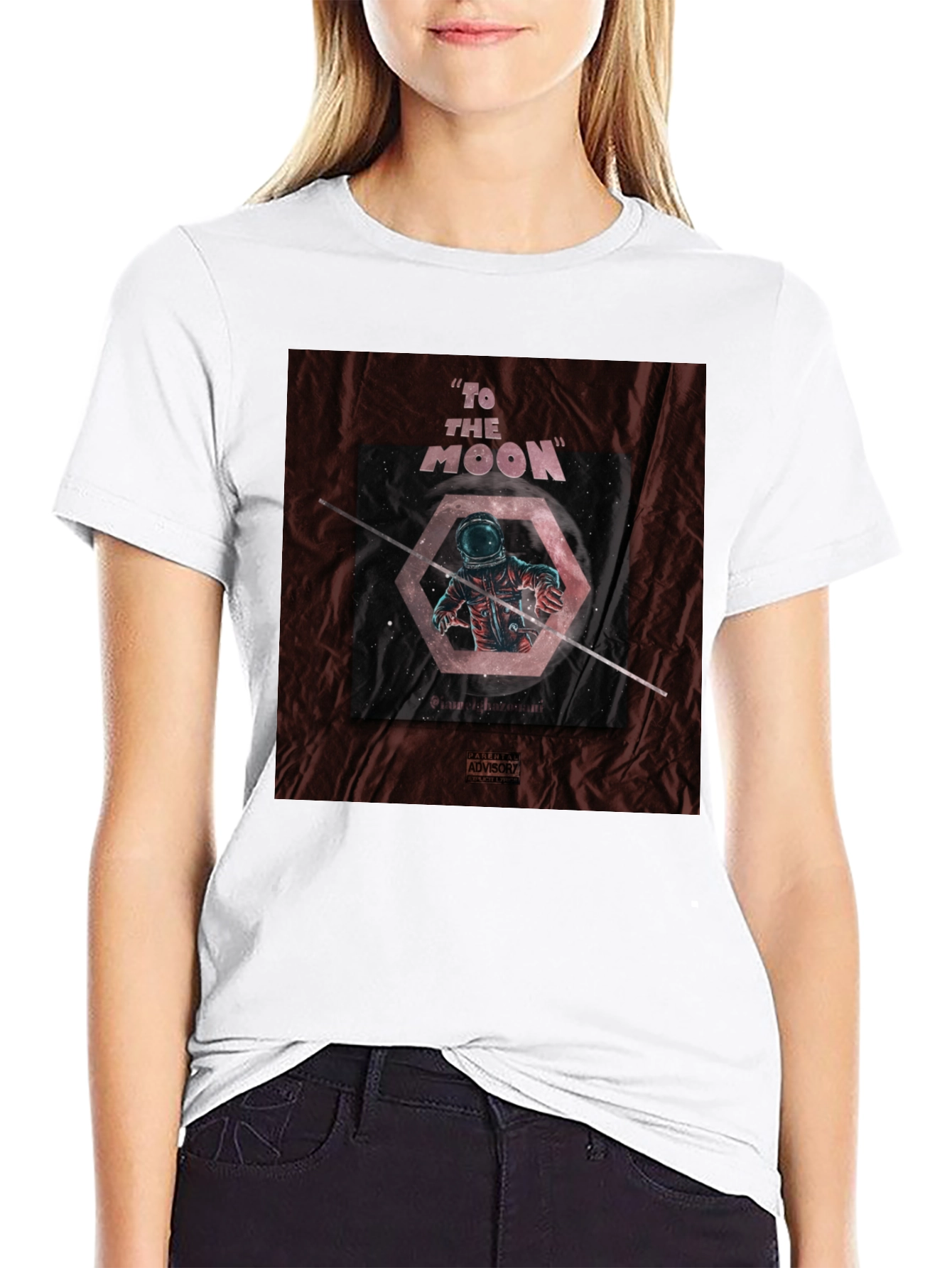 To The Moon Graphic Print T-Shirt