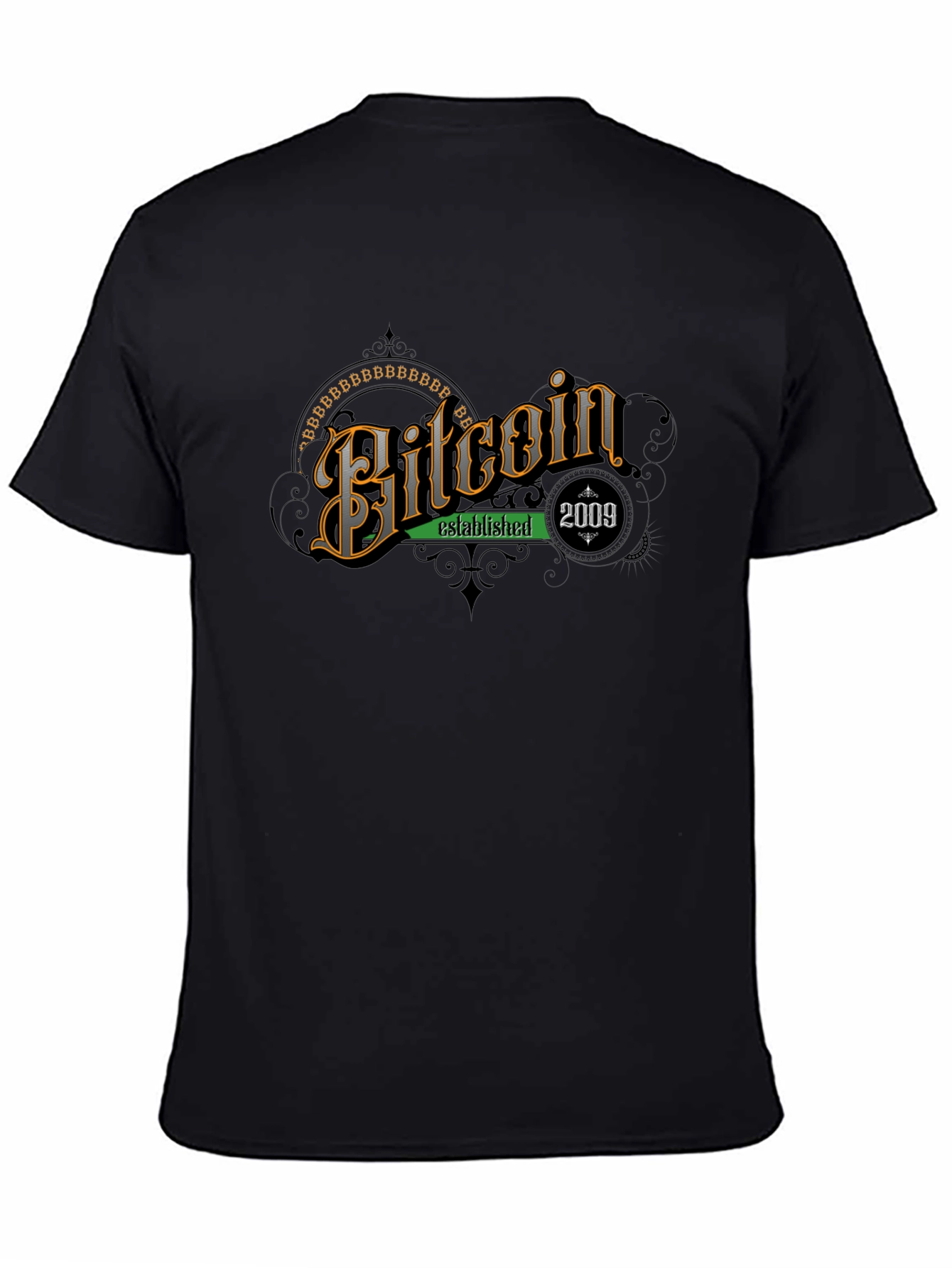 Bitcoin Established 2009 Black T-Shirt
