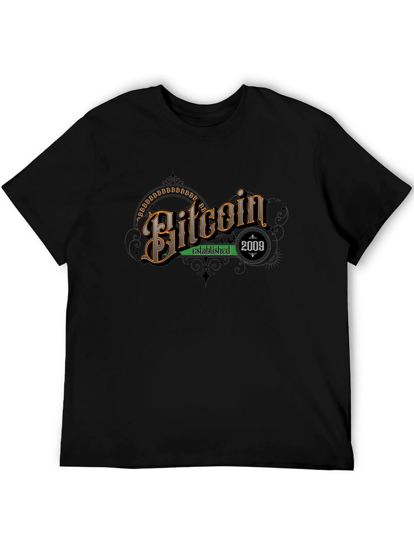 Bitcoin Established 2009 Black T-Shirt