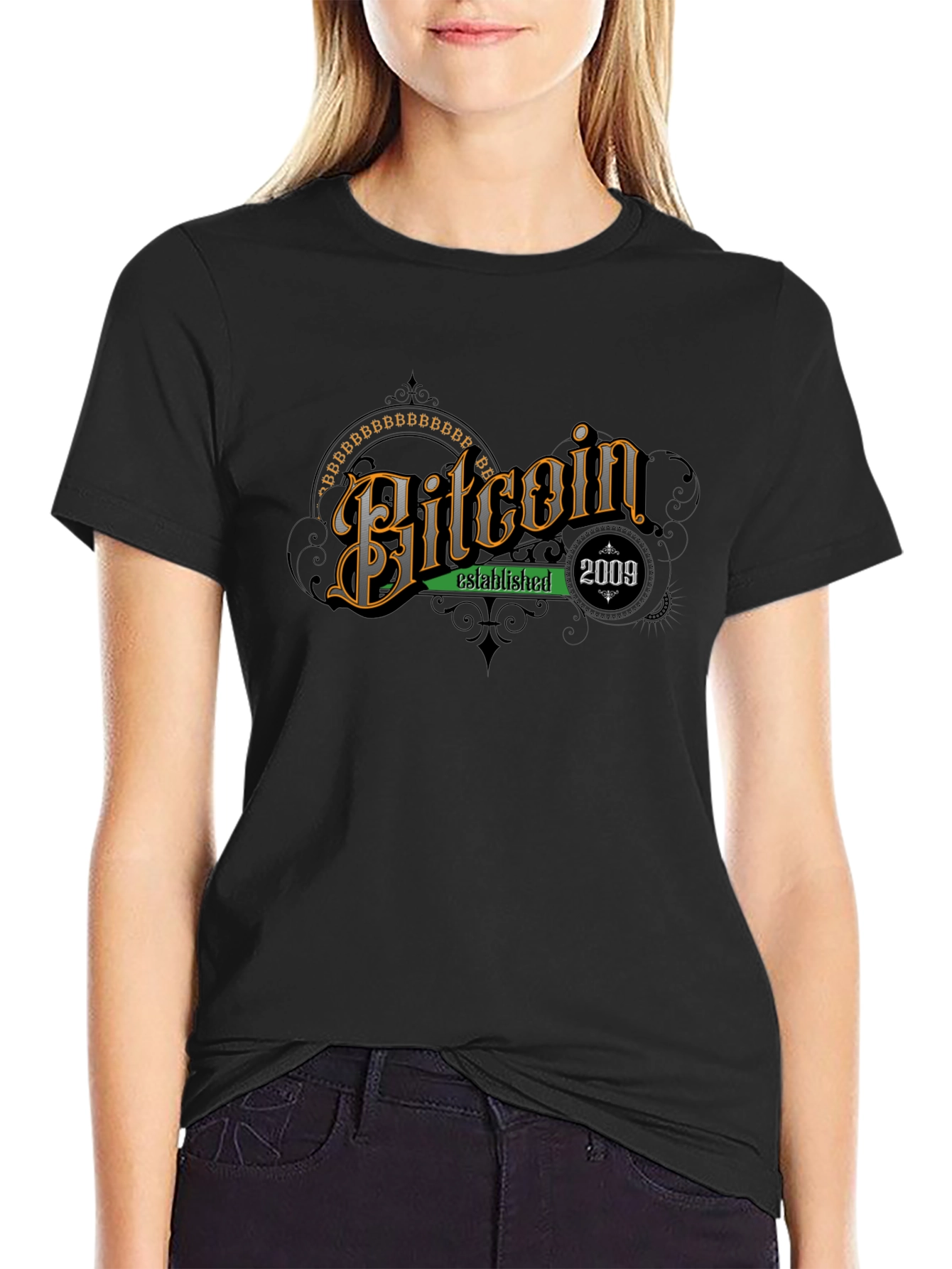 Bitcoin Established 2009 Black T-Shirt