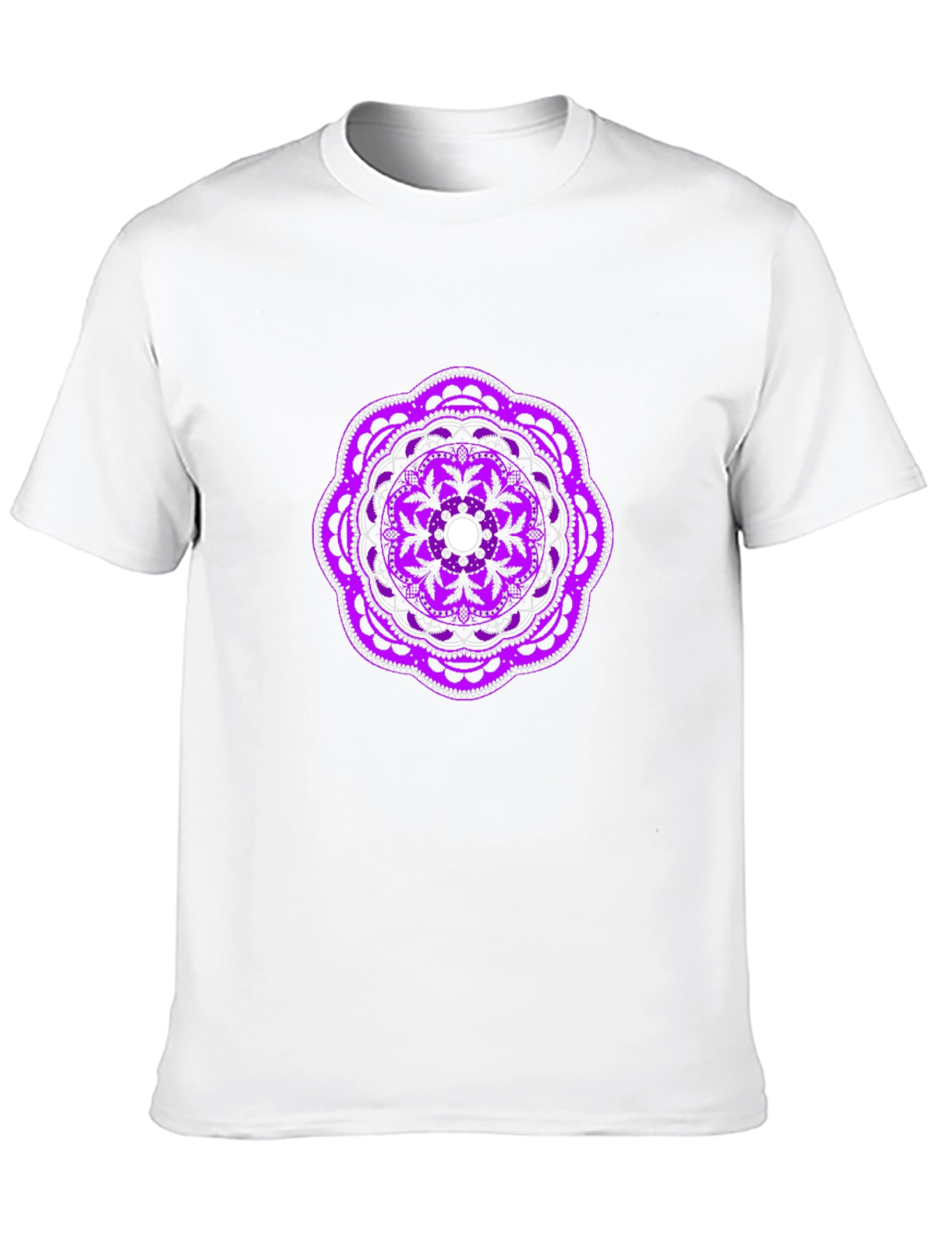 Black Tee with Purple Mandala Graphic