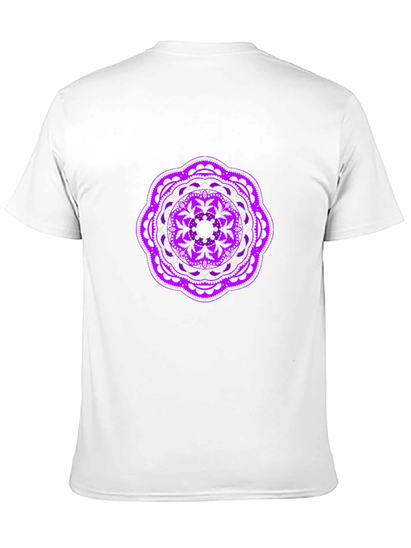 Black Tee with Purple Mandala Graphic