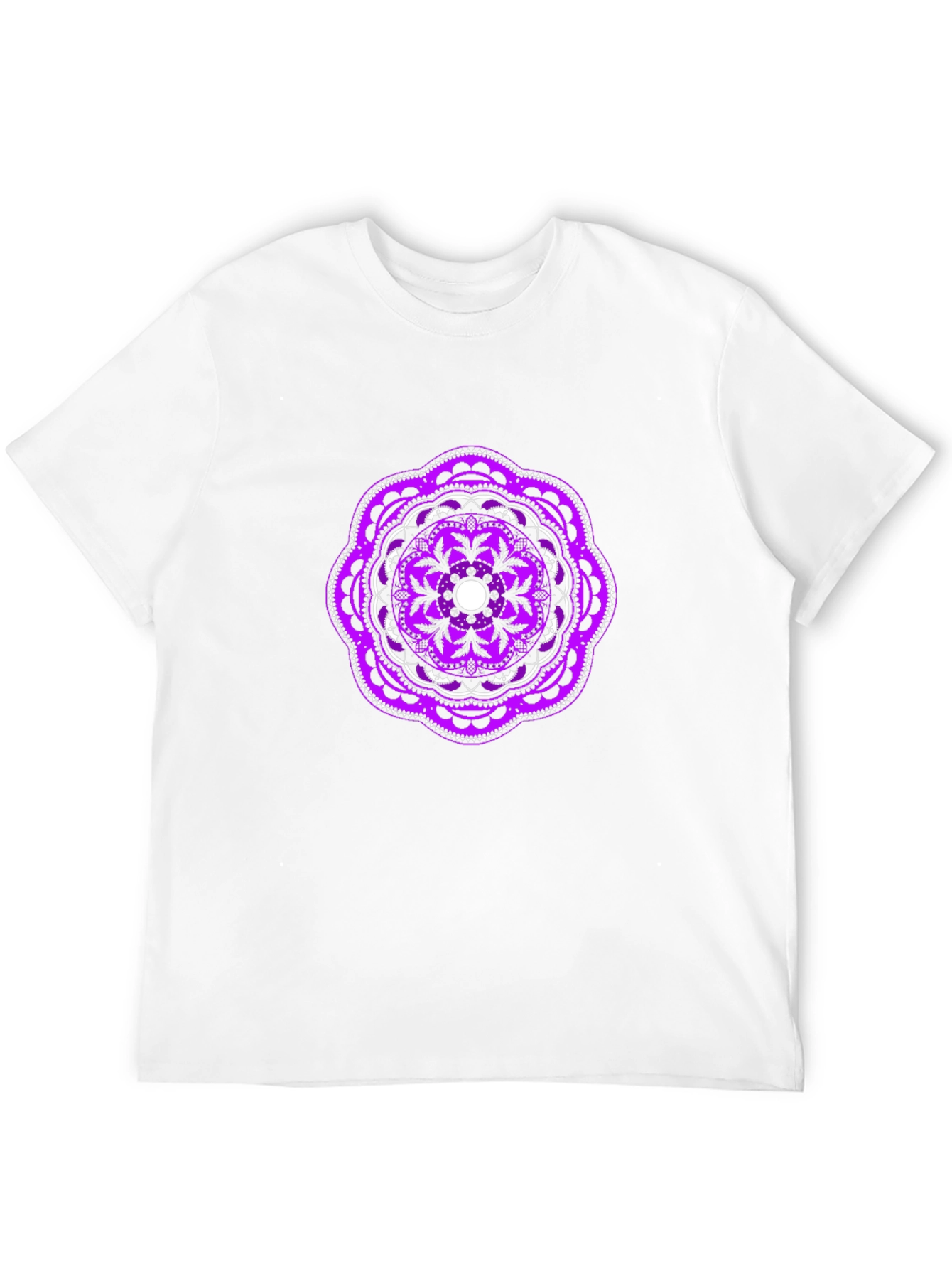 Black Tee with Purple Mandala Graphic