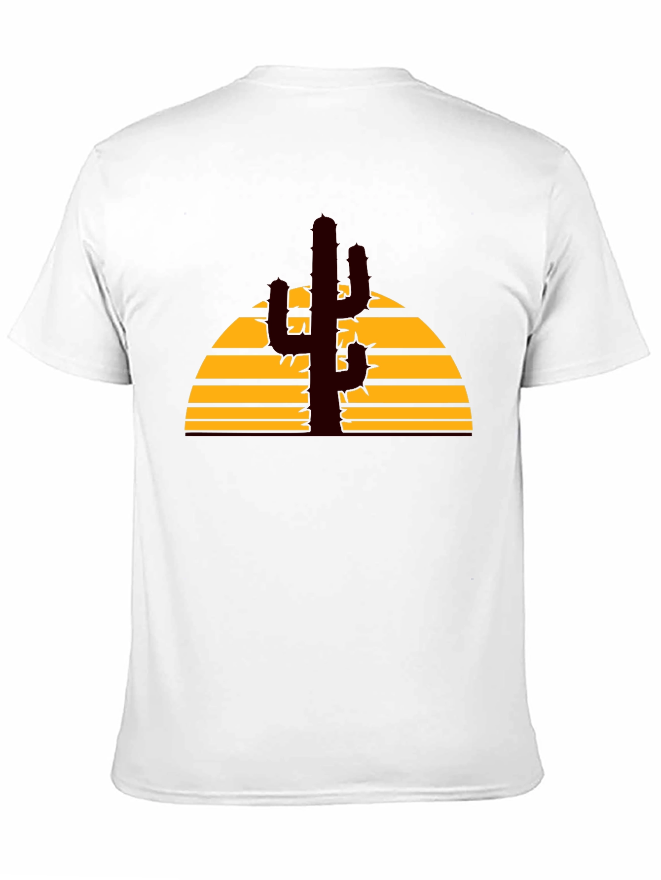 Desert Sunset Cactus Graphic Tee - Black