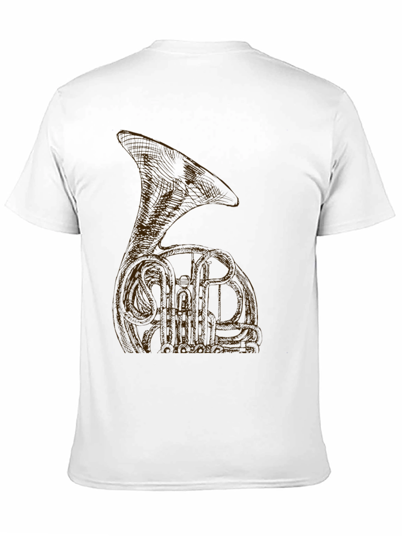Black T-Shirt with Brown Tuba Design