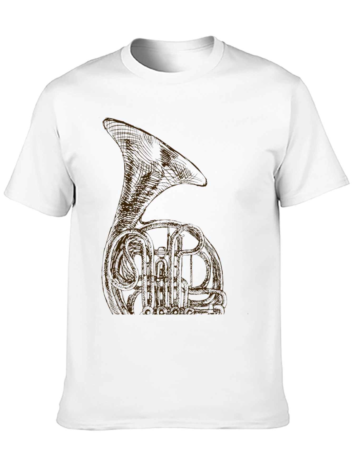 Black T-Shirt with Brown Tuba Design