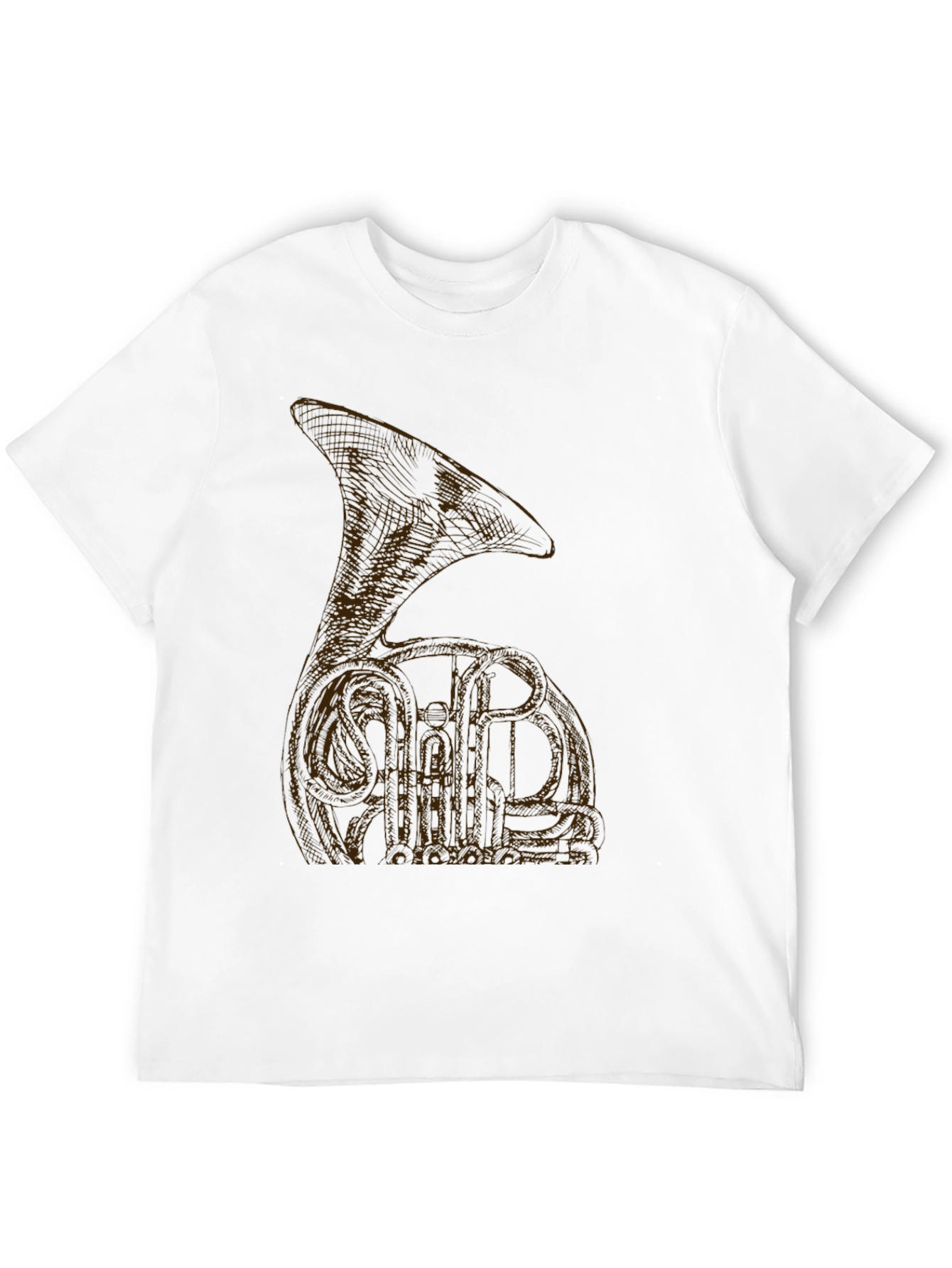 Black T-Shirt with Brown Tuba Design