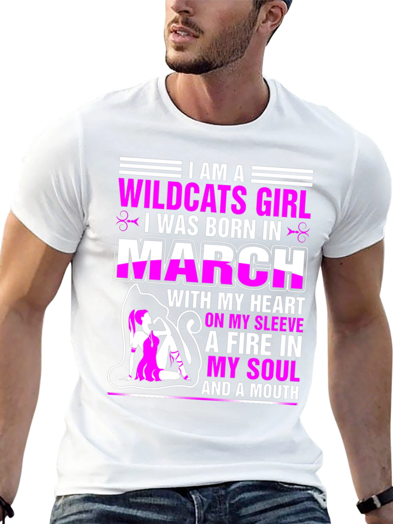 Wildcats Girl March Birthday T-Shirt