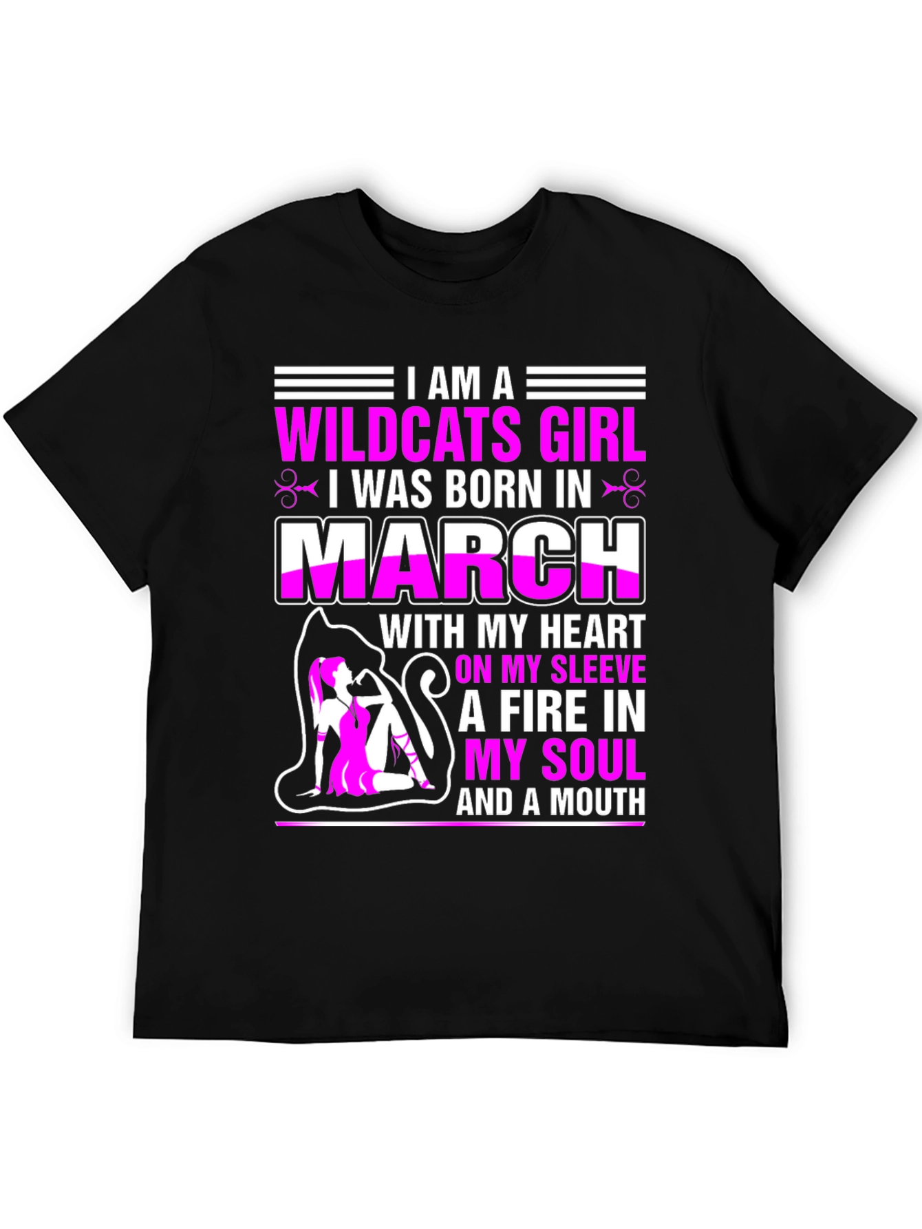 Wildcats Girl March Birthday T-Shirt