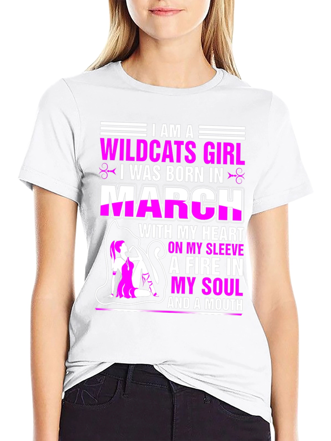 Wildcats Girl March Birthday T-Shirt
