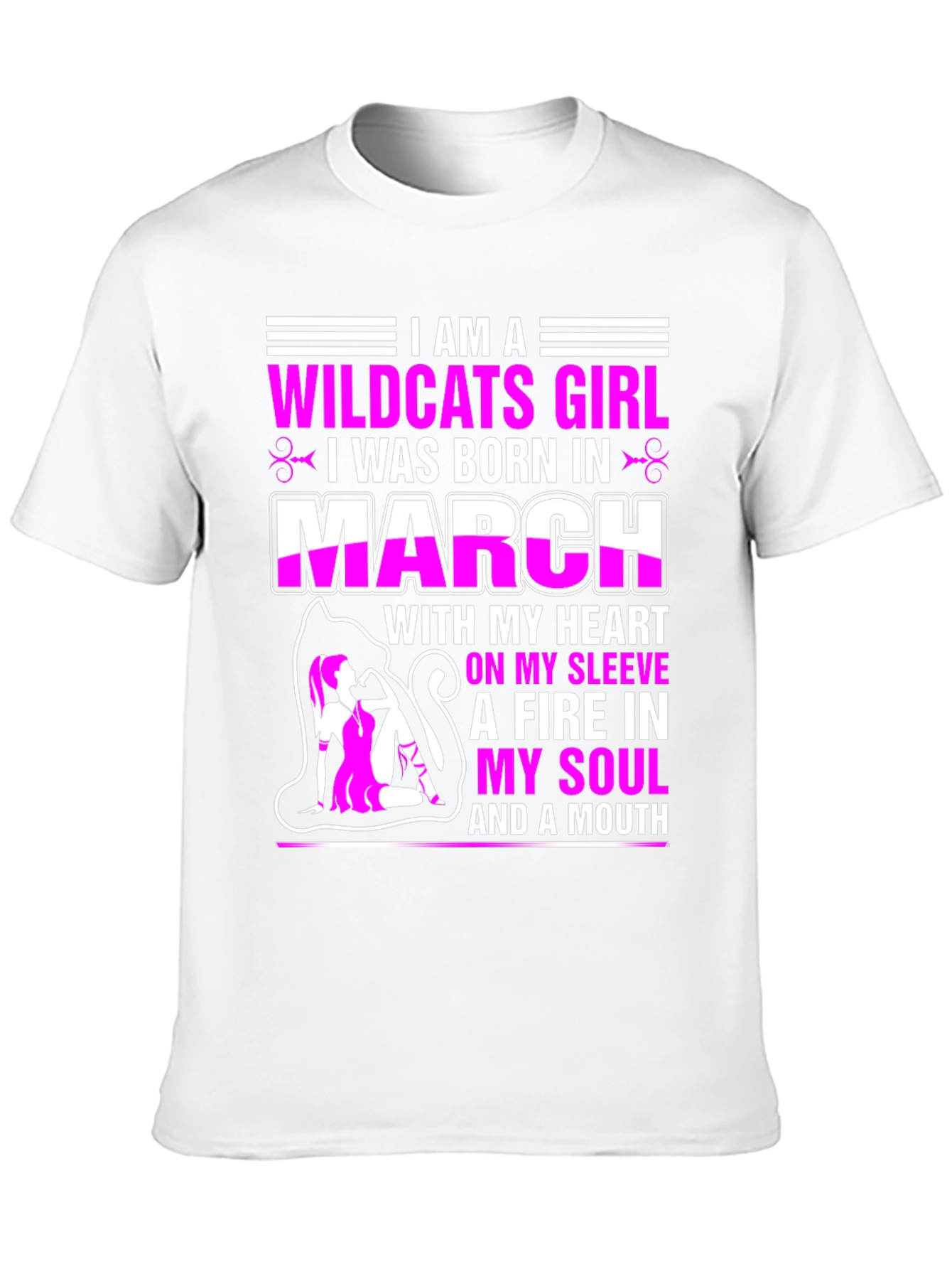 Wildcats Girl March Birthday T-Shirt