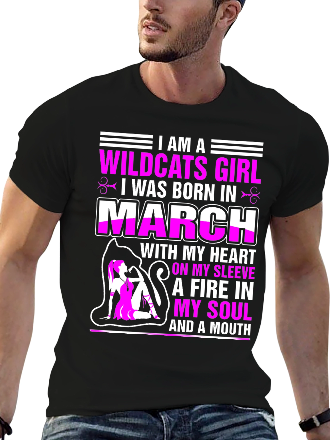 Wildcats Girl March Birthday T-Shirt