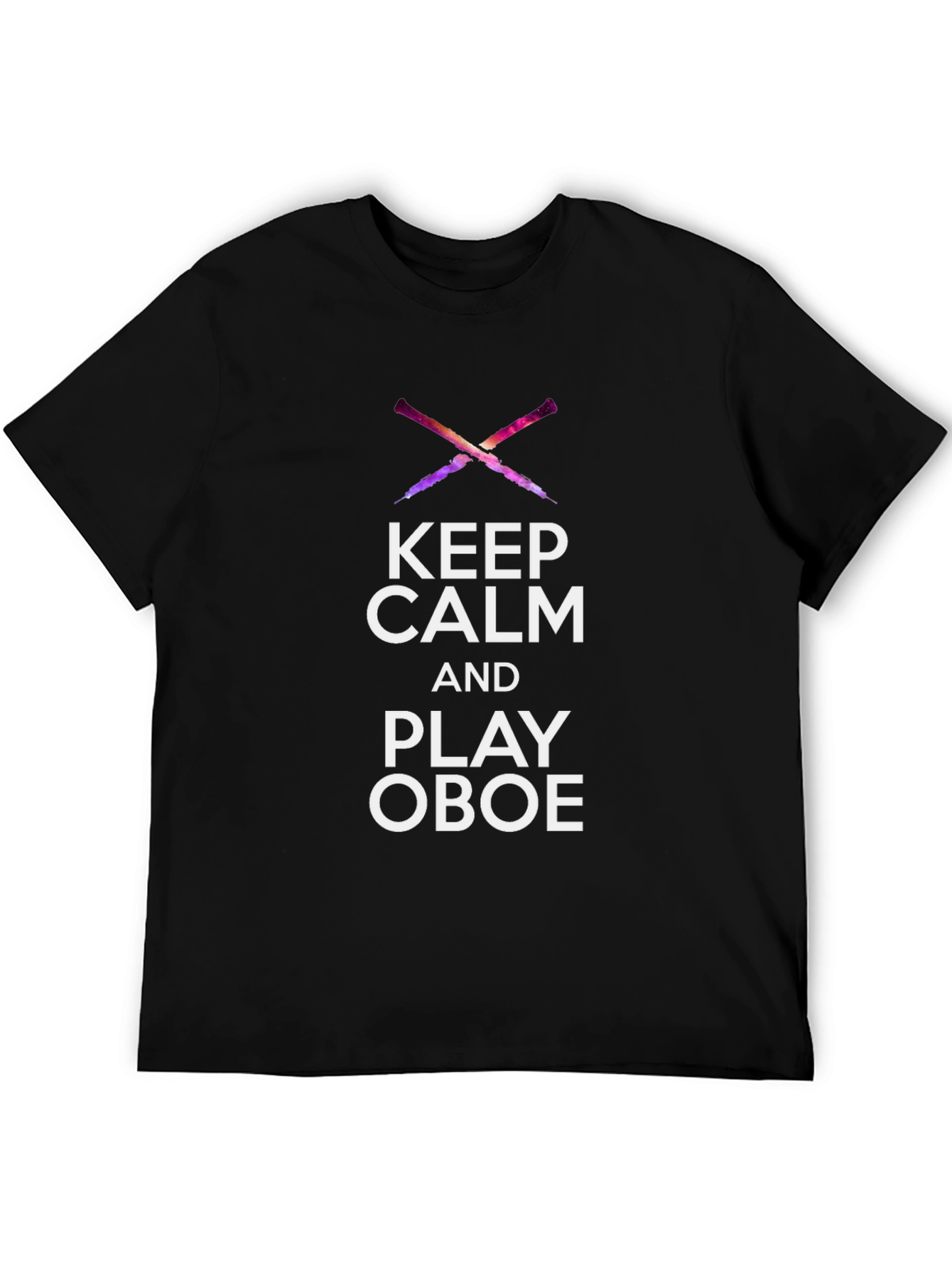 Keep Calm and Play Oboe Black T-Shirt