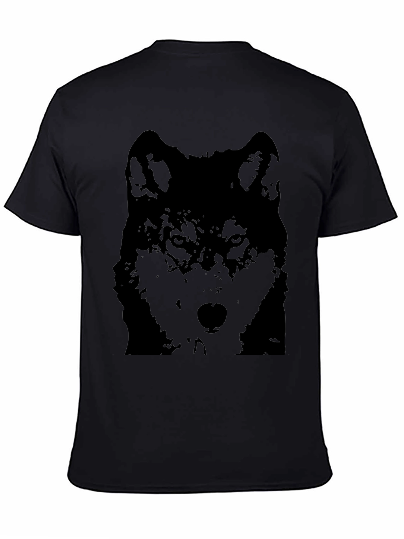 Wolf Graphic Print T-Shirt - Stylish Black Tee