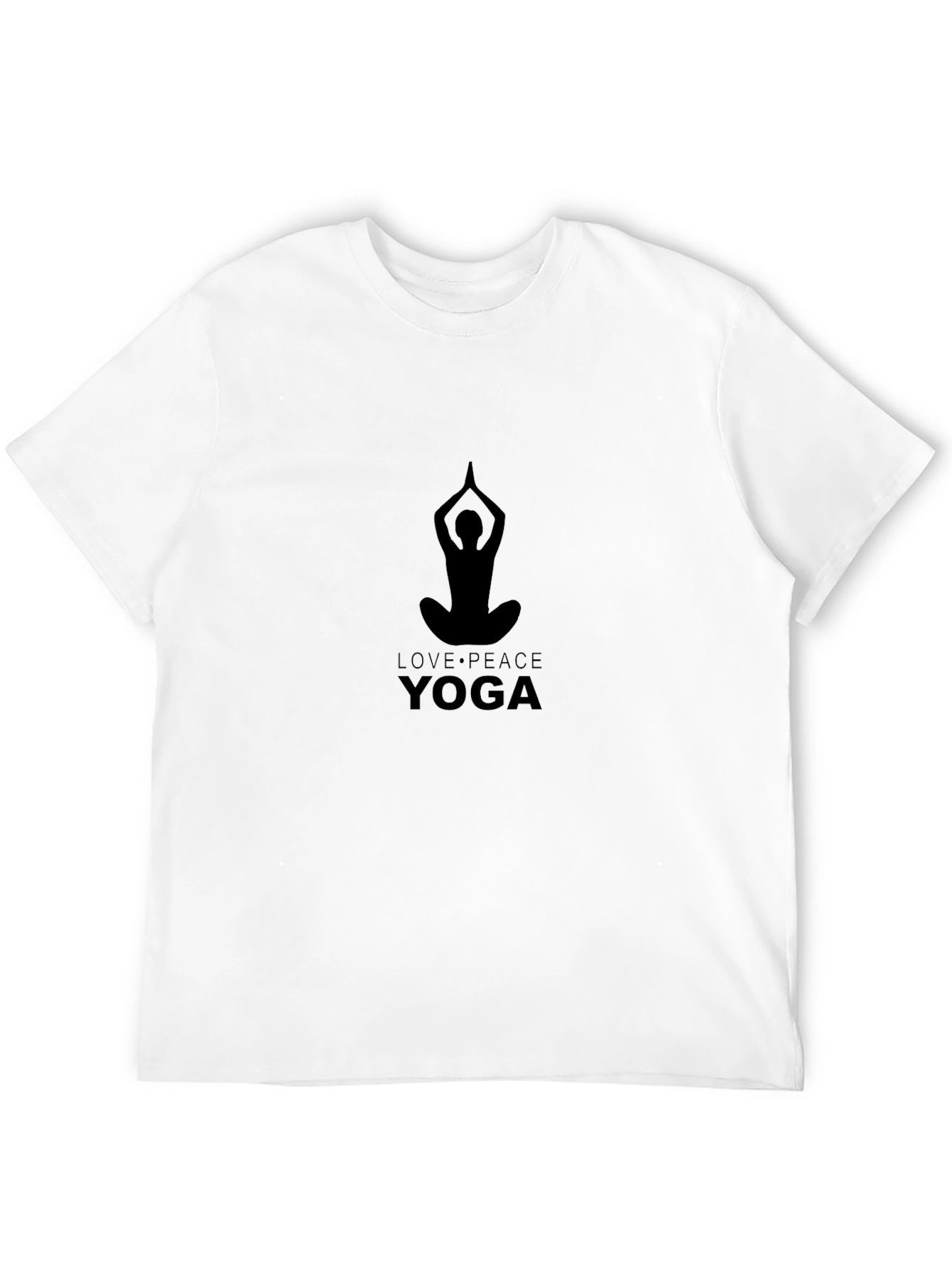 Mens Yoga Peace Love Black Graphic Tee