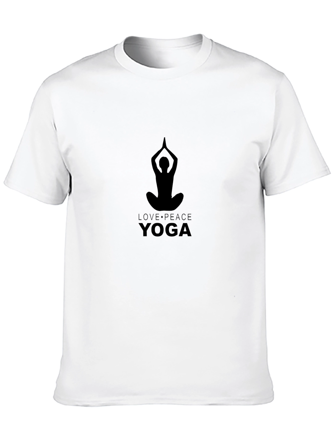 Mens Yoga Peace Love Black Graphic Tee