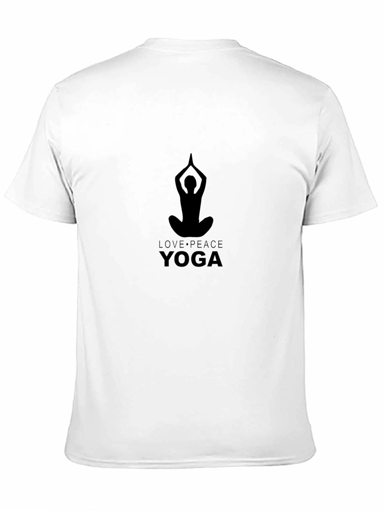 Mens Yoga Peace Love Black Graphic Tee