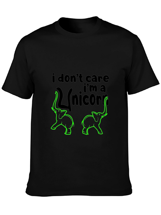 Funny Unicorn Elephant Graphic Tee - Unisex Black T-Shirt