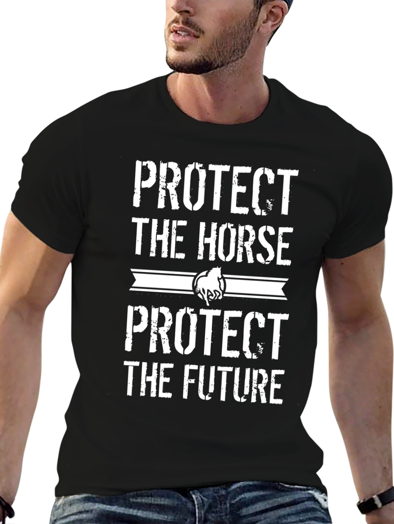 Protect The Horse Protect The Future Black T-Shirt