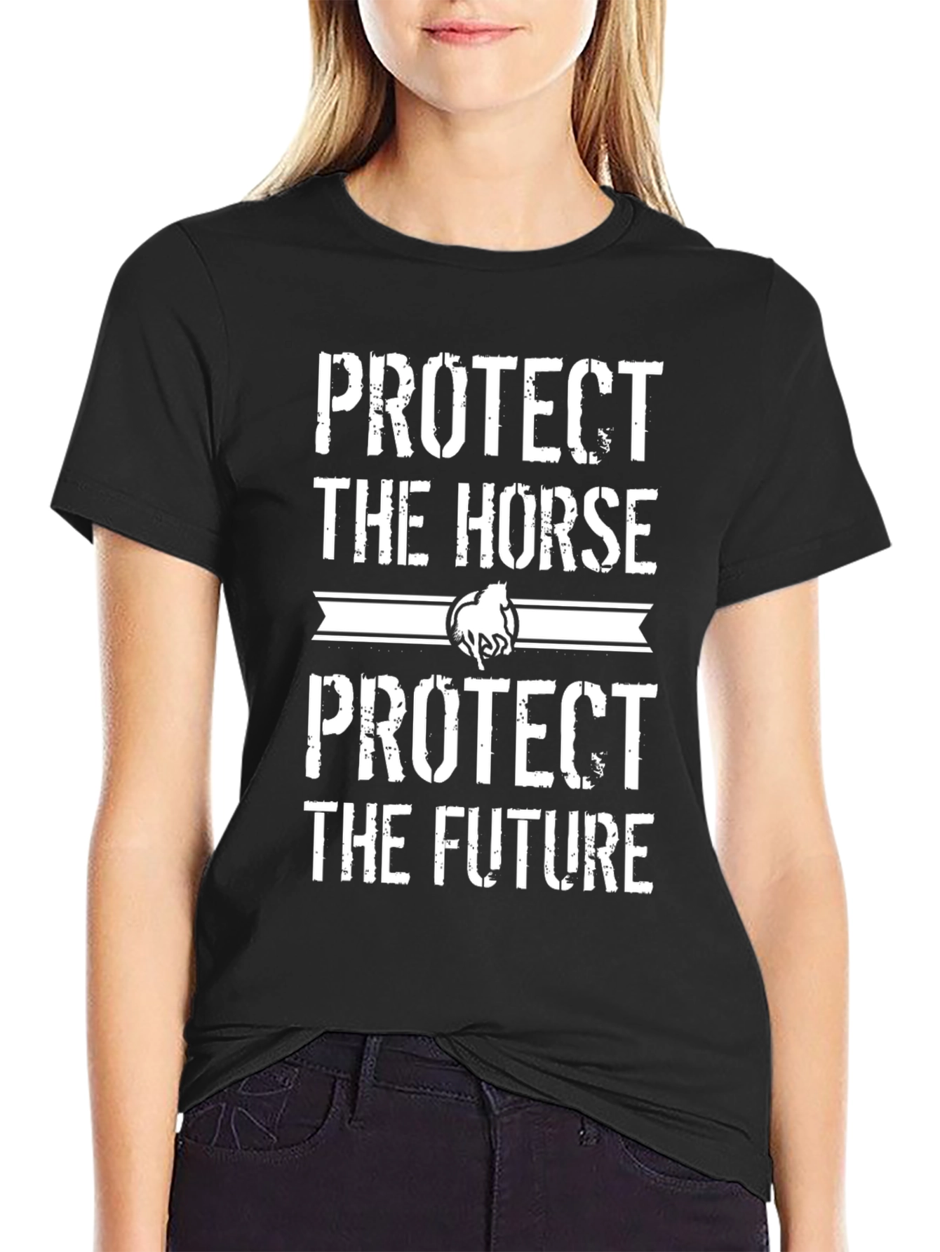 Protect The Horse Protect The Future Black T-Shirt