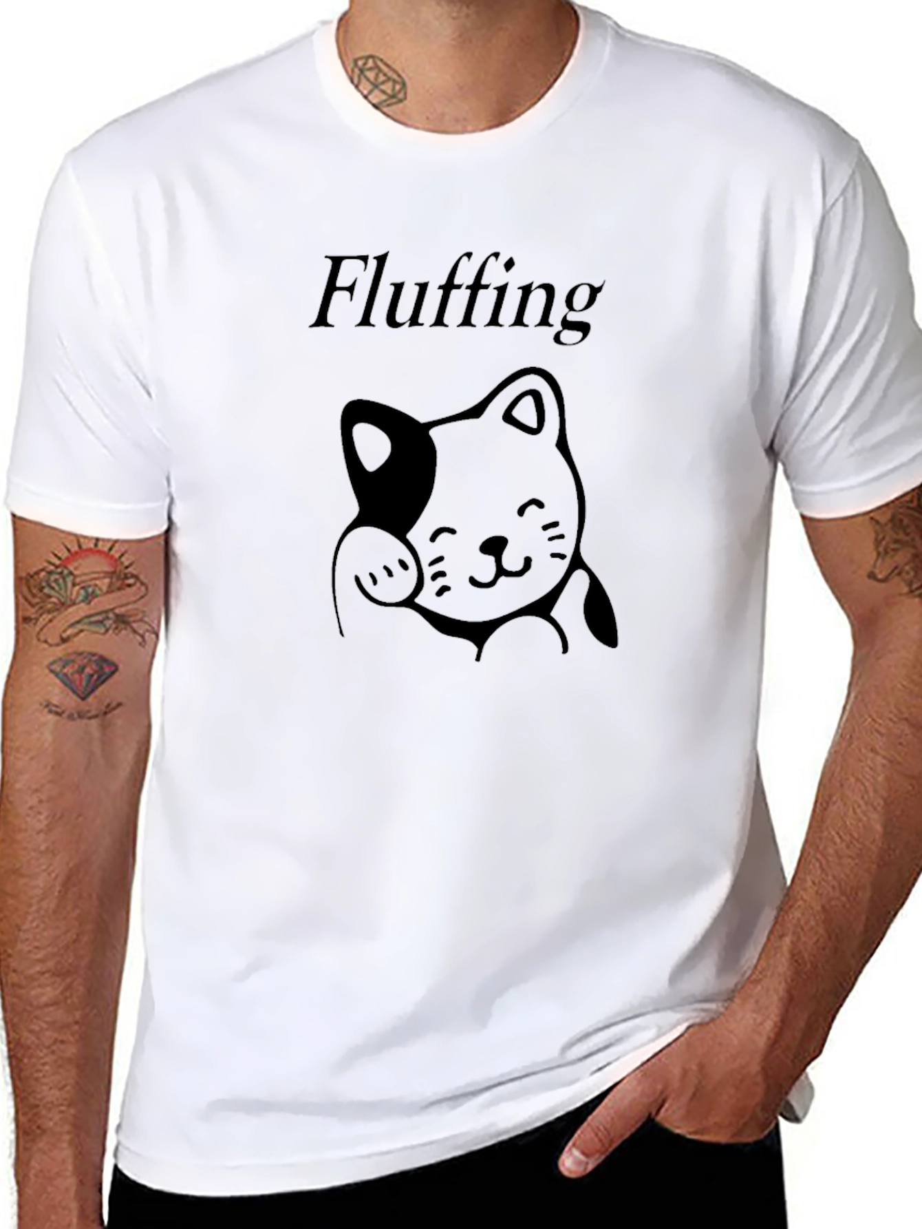Fluffing Cat T-Shirt - Casual Comfort Tee
