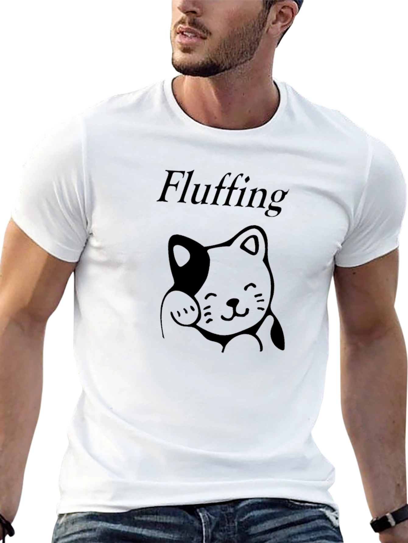 Fluffing Cat T-Shirt - Casual Comfort Tee