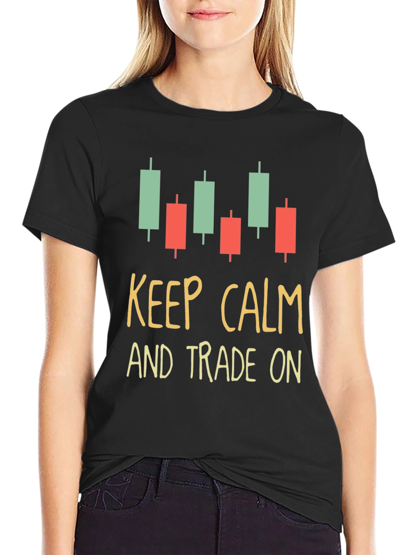 Keep Calm and Trade On Black Graphic Tee