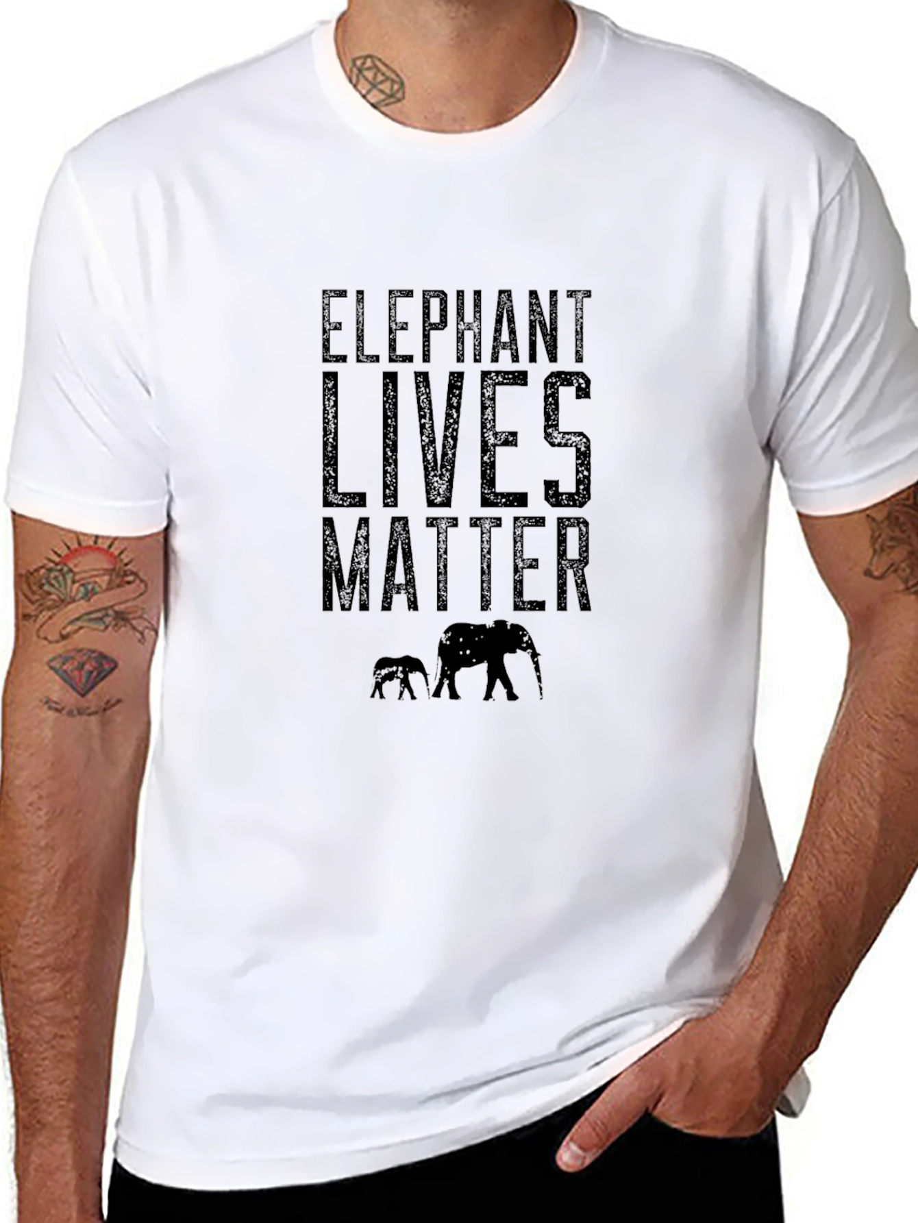 Elephant Lives Matter Graphic Print T-Shirt