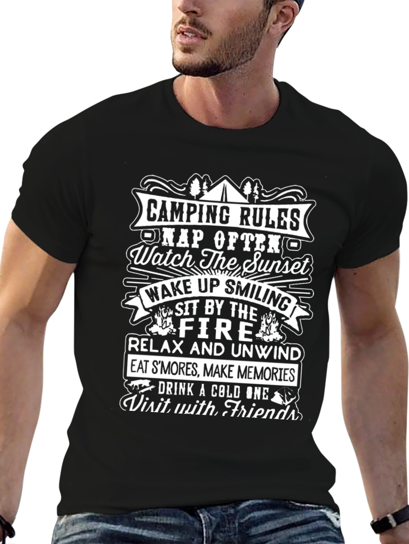 Camping Rules T-Shirt: Relax Unwind & Make Memories!