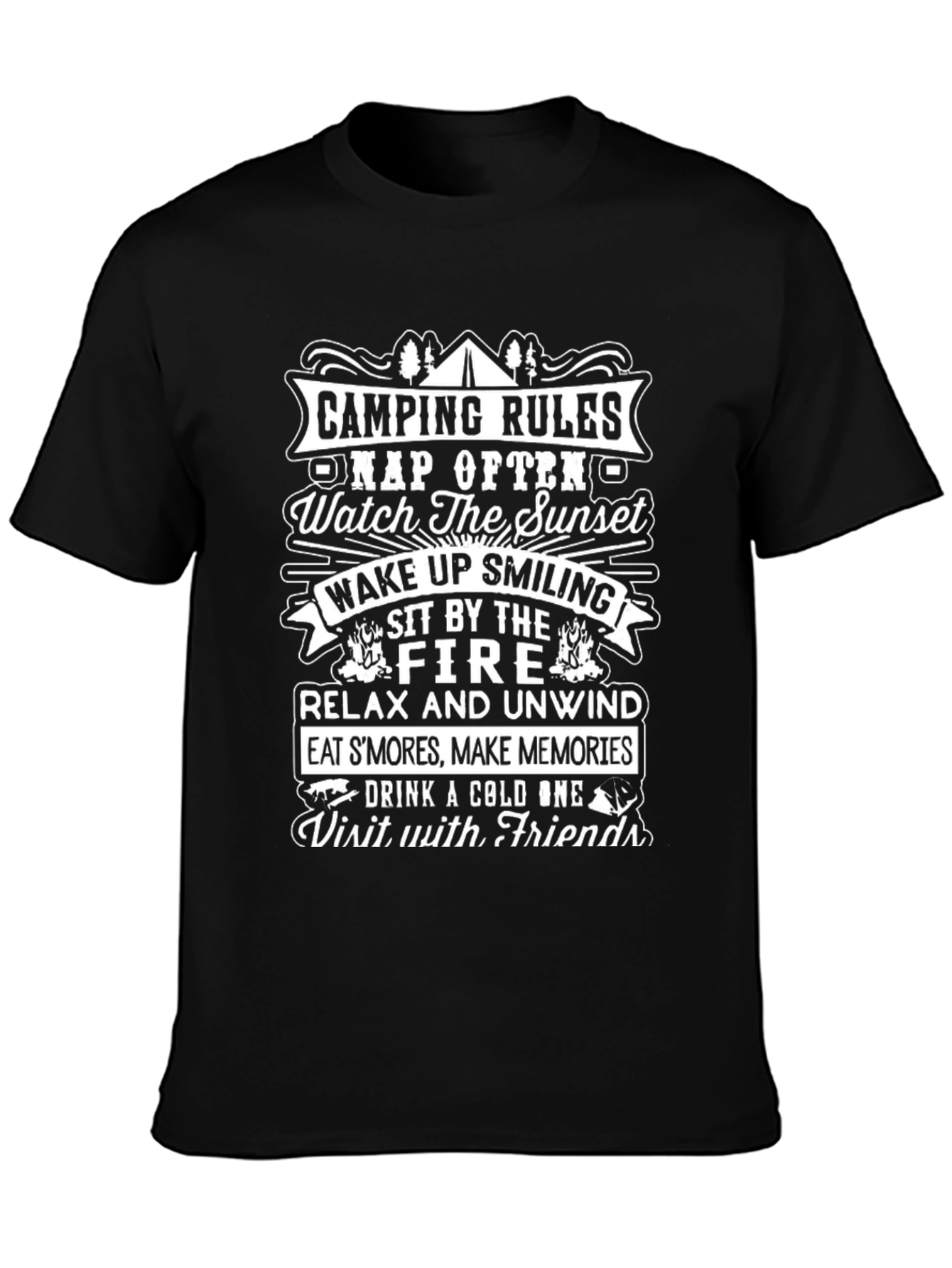 Camping Rules T-Shirt: Relax Unwind & Make Memories!