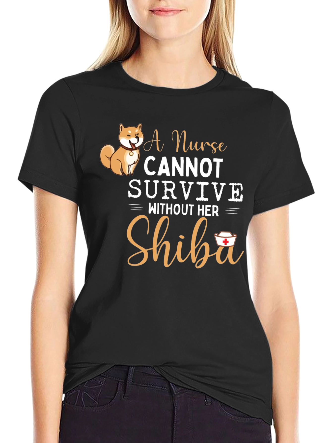 Nurse Shiba Inu T-Shirt: A Nurse Cannot Survive!