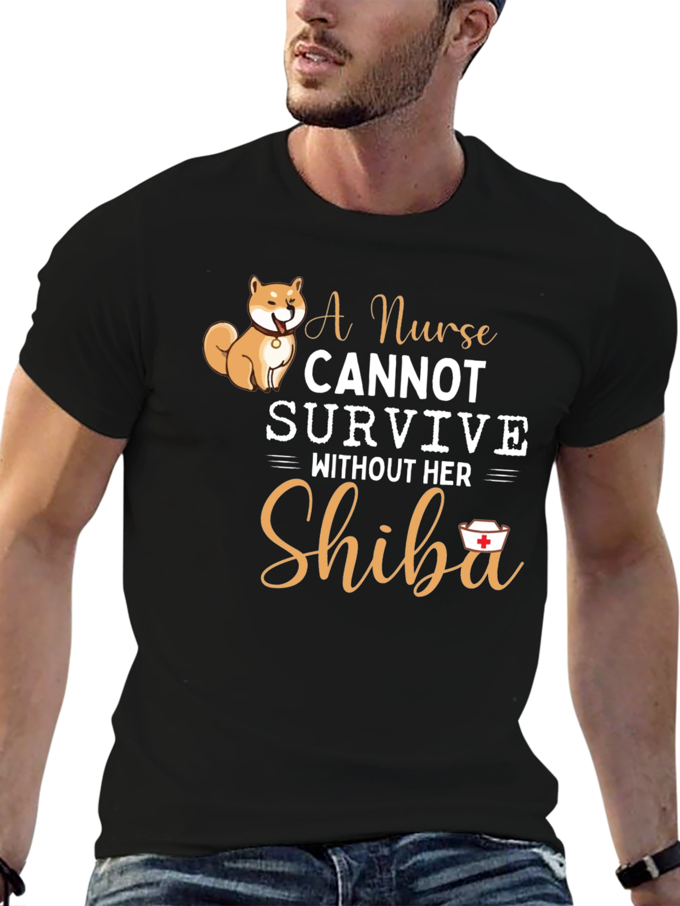 Nurse Shiba Inu T-Shirt: A Nurse Cannot Survive!