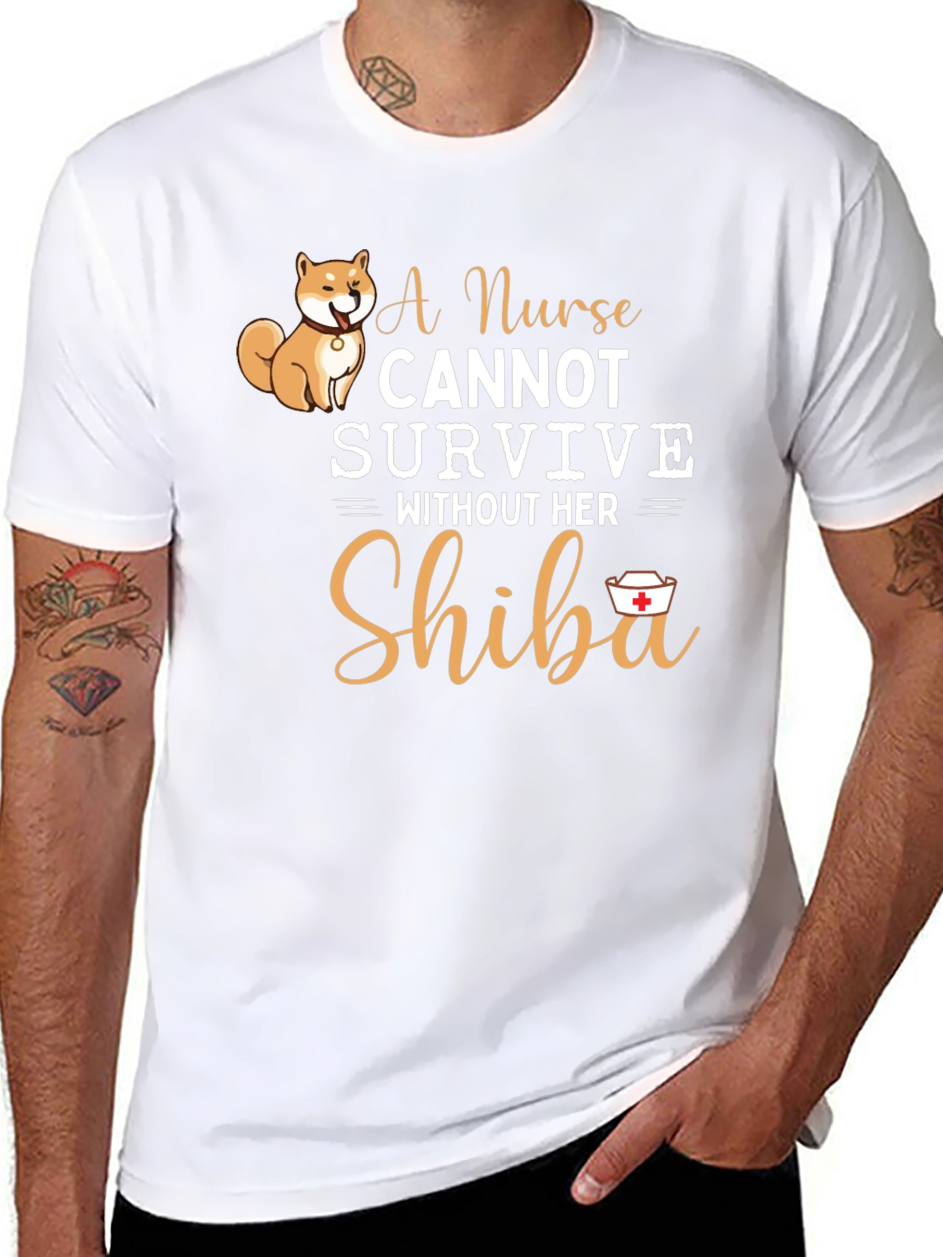 Nurse Shiba Inu T-Shirt: A Nurse Cannot Survive!