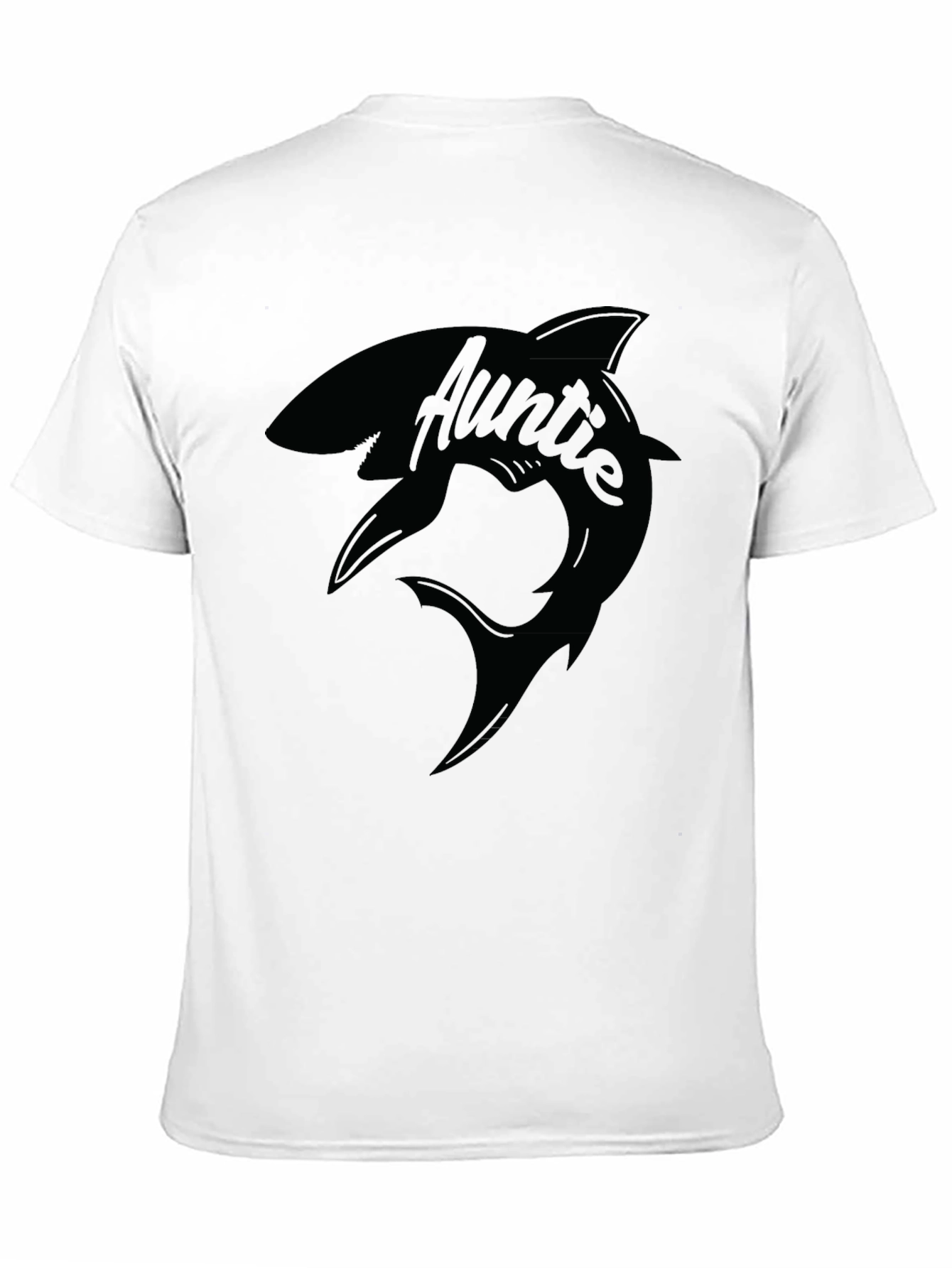 Auntie Shark Black T-Shirt - Funny Family Tee